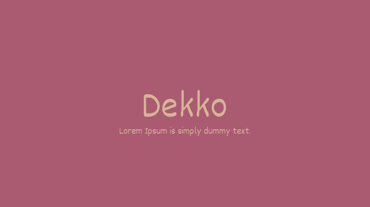 Ejemplo de fuente Dekko Regular