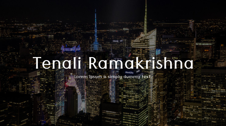 Ejemplo de fuente Tenali Ramakrishna Regular