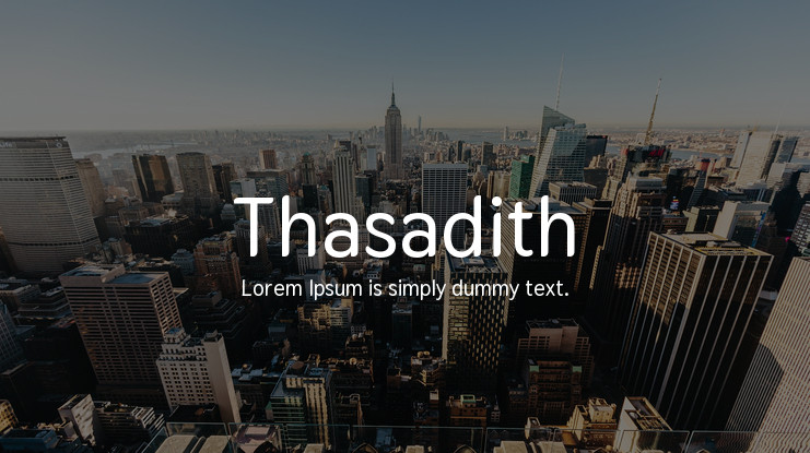 Ejemplo de fuente Thasadith Italic