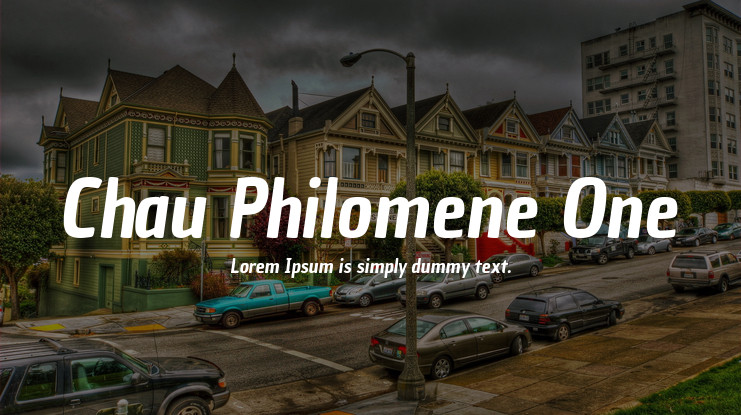 Ejemplo de fuente Chau Philomene One Italic