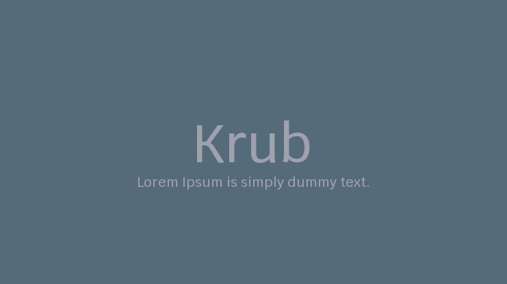 Ejemplo de fuente Krub Extra Light Italic