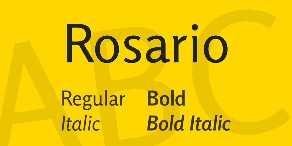Ejemplo de fuente Rosario Bold Italic