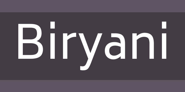 Ejemplo de fuente Biryani Light