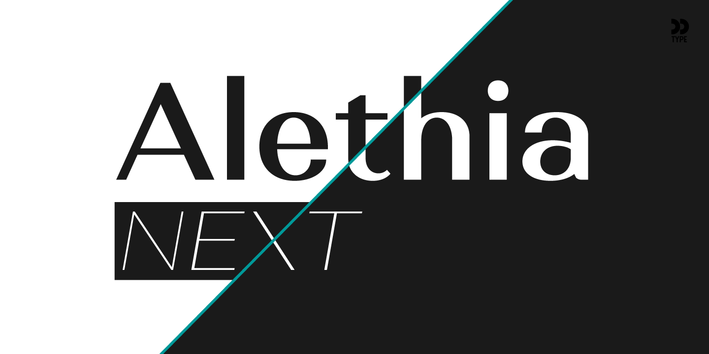 Ejemplo de fuente Alethia Next Light Italic