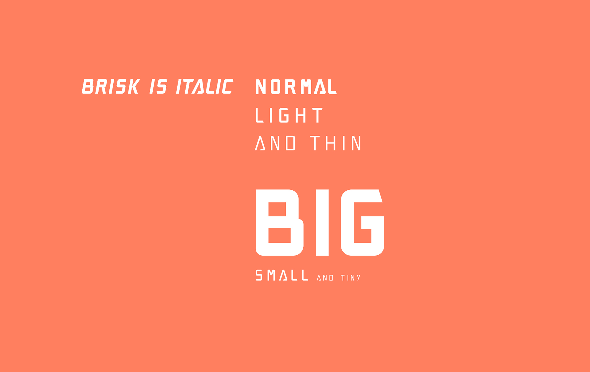 Ejemplo de fuente Brisk Pro Italic