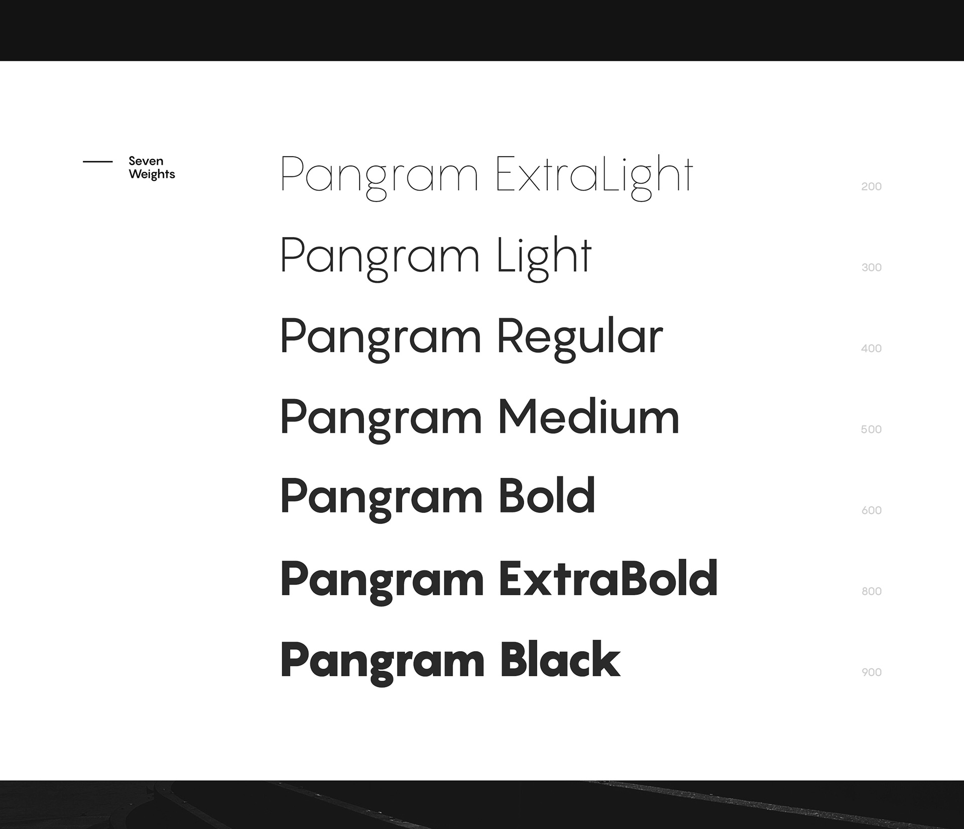 Ejemplo de fuente Pangram Black