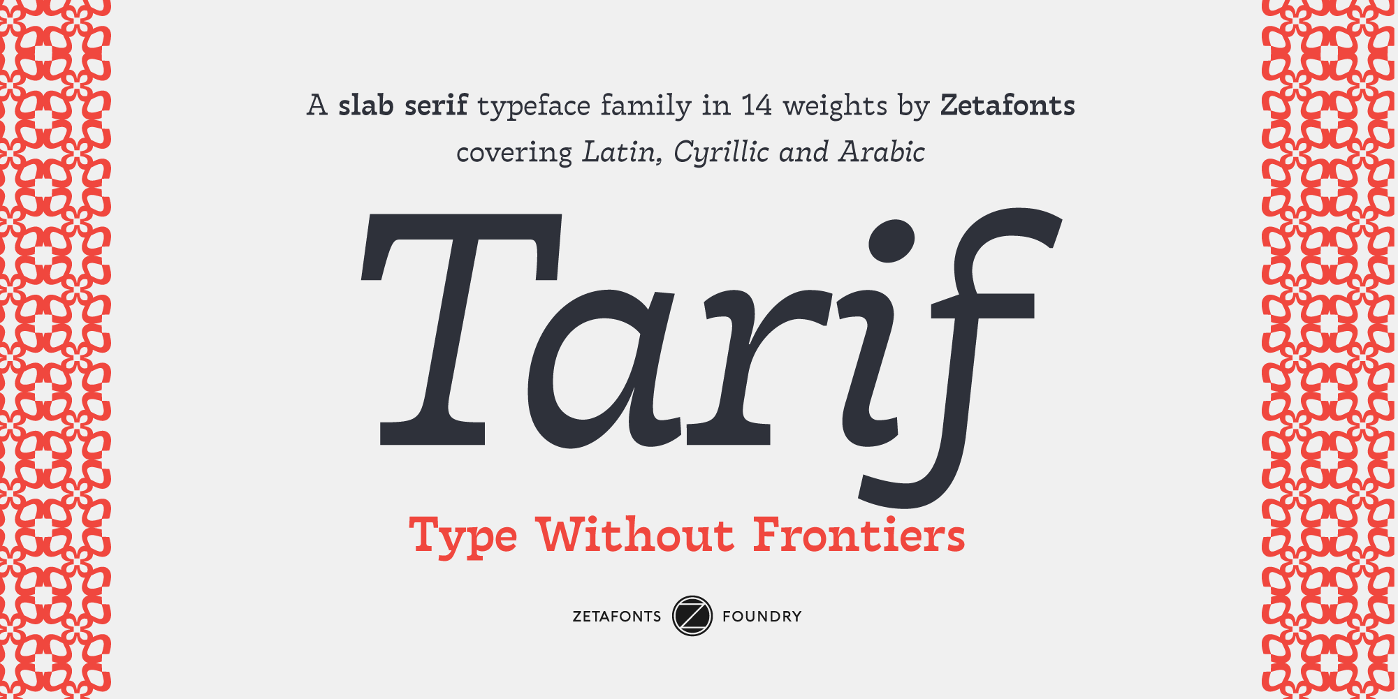 Ejemplo de fuente Tarif Trial Extra bold Italic