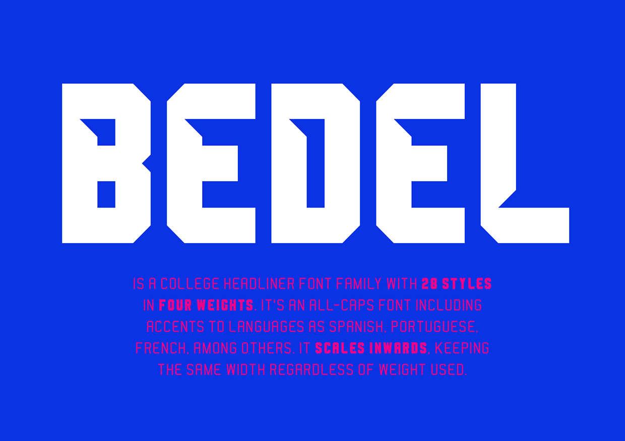 Ejemplo de fuente Bedel Basic Cutted Italic Alt
