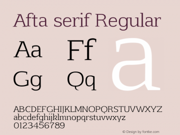 Ejemplo de fuente Afta Serif Regular