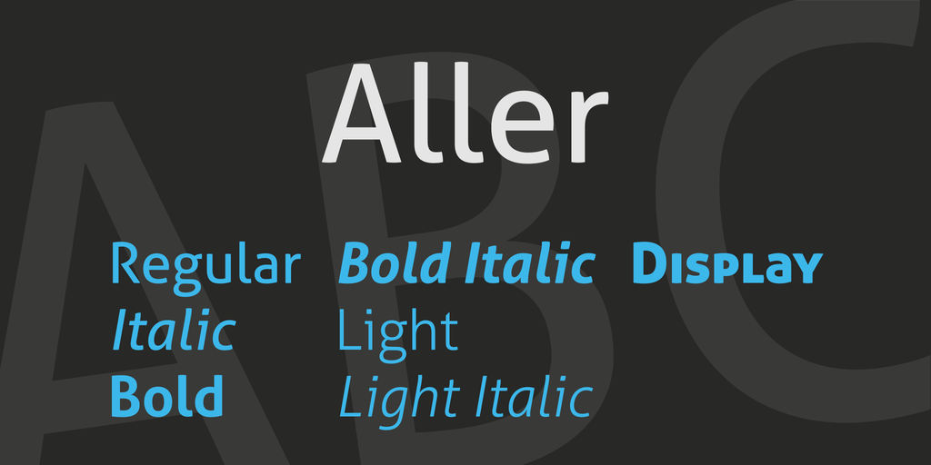 Ejemplo de fuente Aller Light Italic