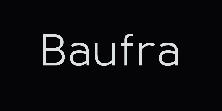 Ejemplo de fuente Baufra Bold