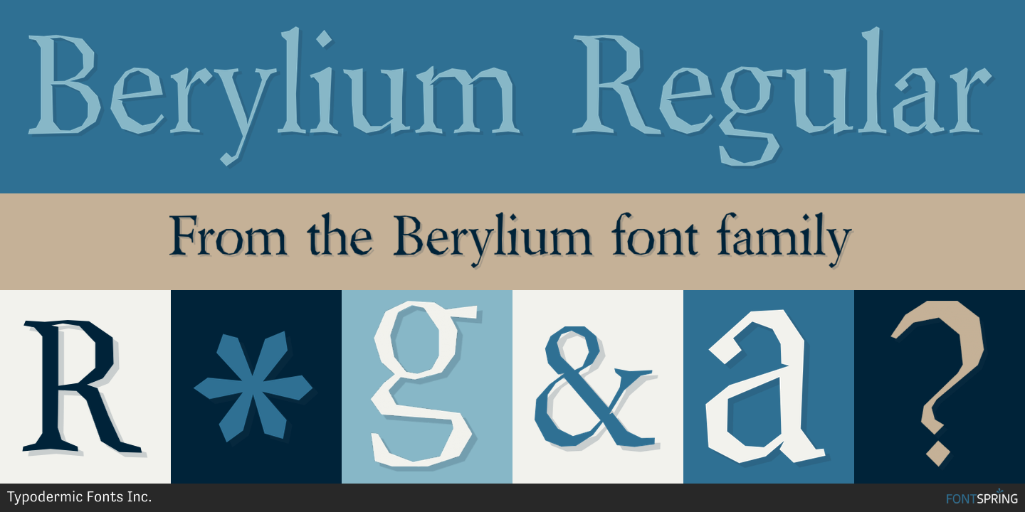 Ejemplo de fuente Berylium Bold Italic
