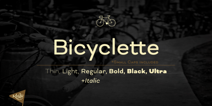 Ejemplo de fuente Bicyclette Italic