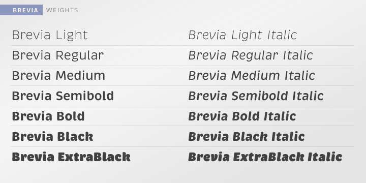 Ejemplo de fuente Brevia Black