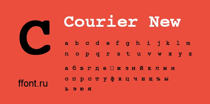 Ejemplo de fuente Courier New Italic