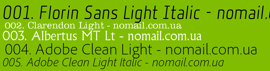 Ejemplo de fuente Florin Sans  Light Italic