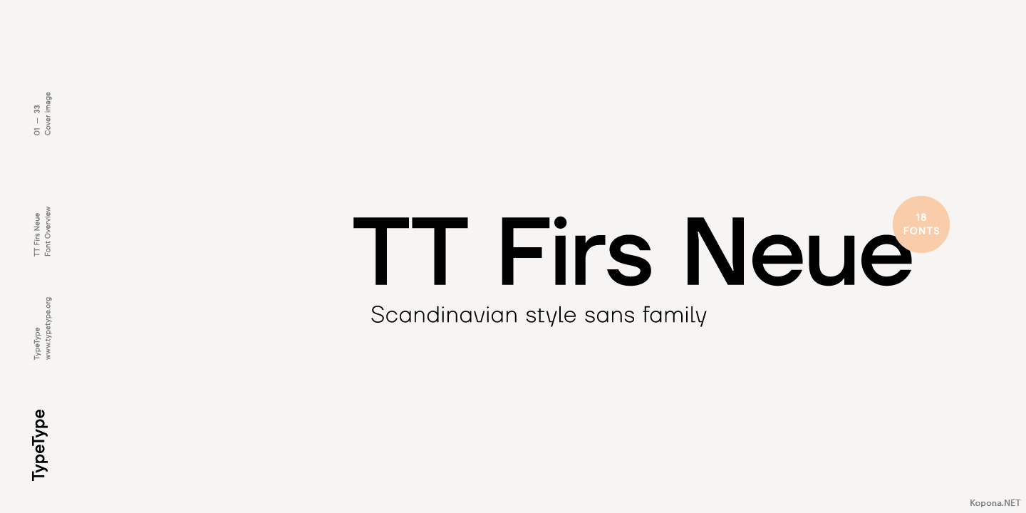 Ejemplo de fuente TT Firs Neue Thin Italic