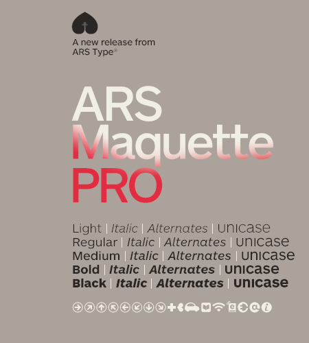 Ejemplo de fuente ARS Maquette Pro Italic