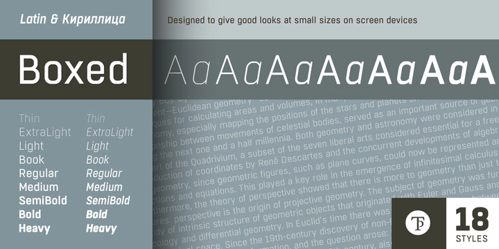 Ejemplo de fuente Boxed Medium Italic