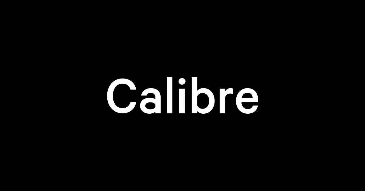 Ejemplo de fuente Calibre Regular Italic