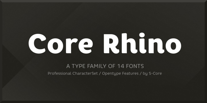 Ejemplo de fuente Core Rhino 55 Medium Italic
