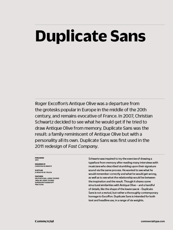 Ejemplo de fuente Duplicate Sans Bold Italic