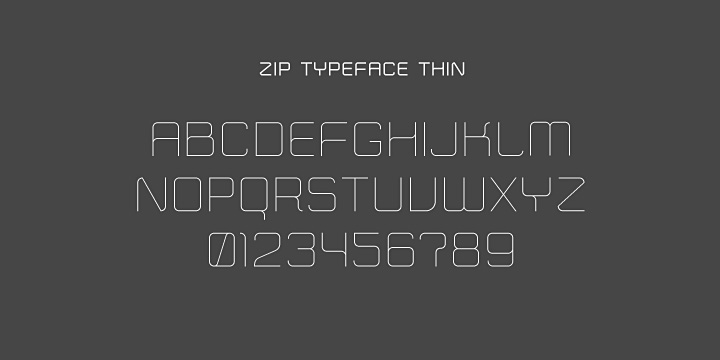 Ejemplo de fuente Zip Typeface Thin