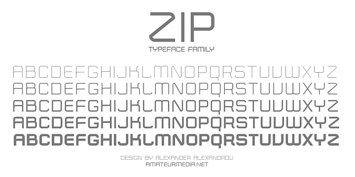 Ejemplo de fuente Zip Typeface Light