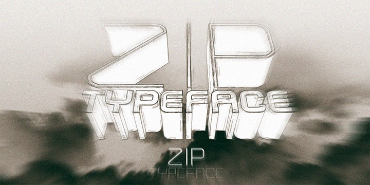 Ejemplo de fuente Zip Typeface Regular