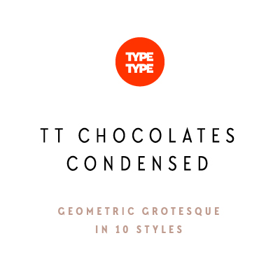 Ejemplo de fuente TT Chocolates Condensed Regular