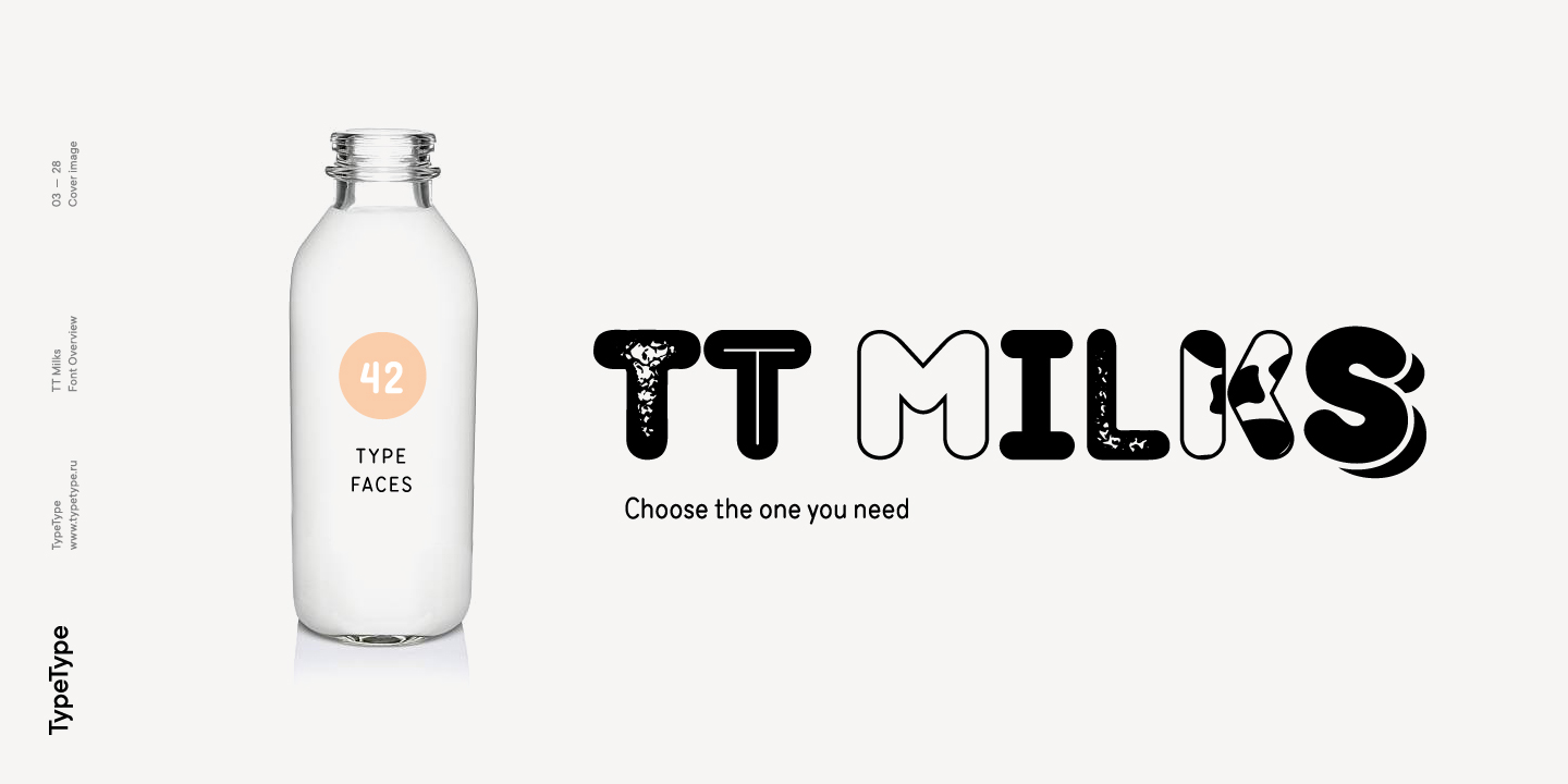 Ejemplo de fuente TT Milks Extra Bold Italic