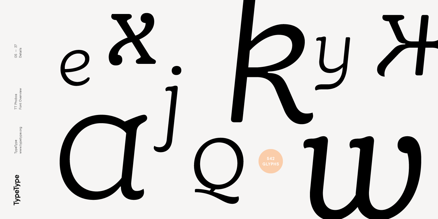 Ejemplo de fuente TT Phobos Extra Bold Italic