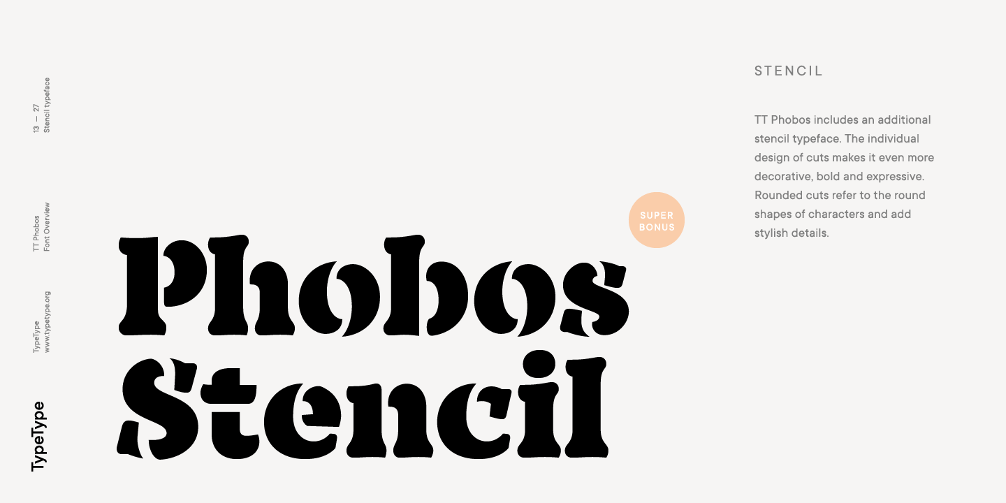 Ejemplo de fuente TT Phobos Italic