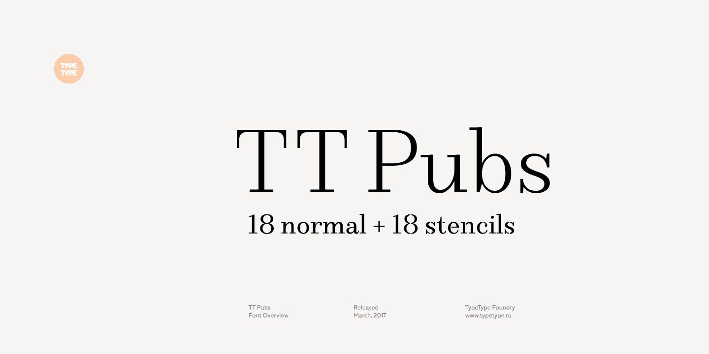 Ejemplo de fuente TT Pubs Stencil Medium