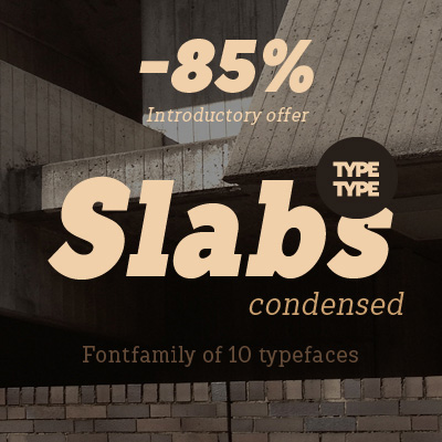 Ejemplo de fuente TT Slabs Condensed Bold Italic