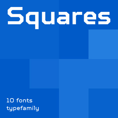 Ejemplo de fuente TT Squares Light Italic