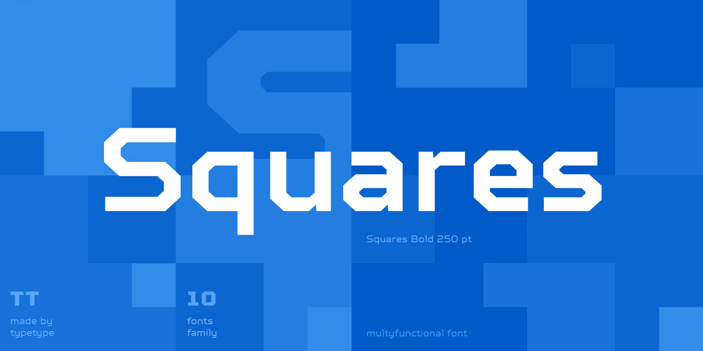 Ejemplo de fuente TT Squares Italic