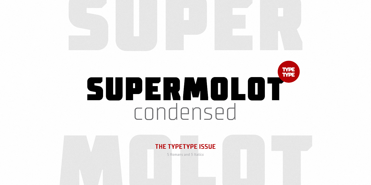 Ejemplo de fuente TT Supermolot Condensed Light ltalic