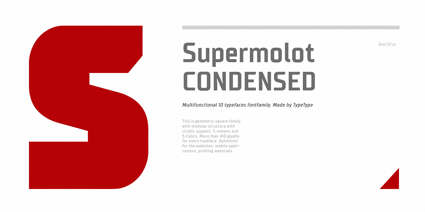 Ejemplo de fuente TT Supermolot Condensed Bold