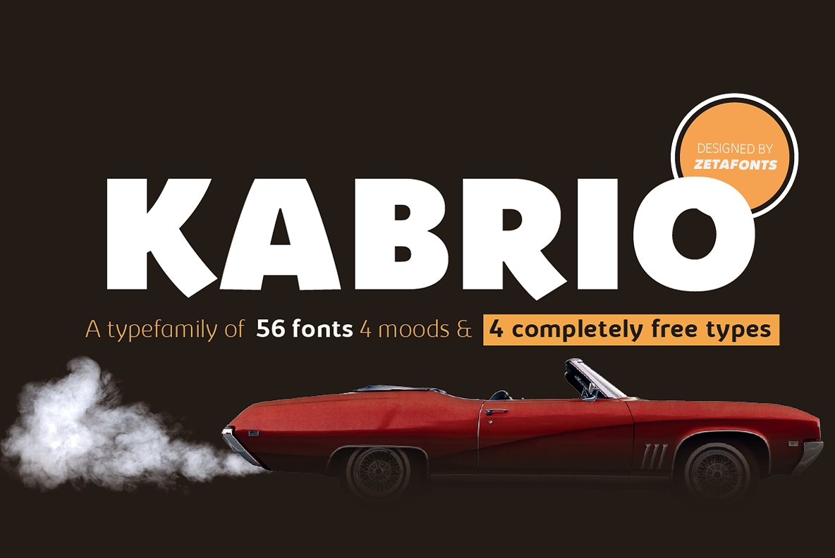 Ejemplo de fuente Kabrio Light Italic