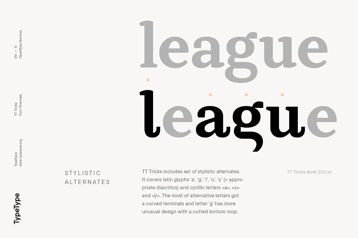 Ejemplo de fuente TT Tricks ExtraBold Italic