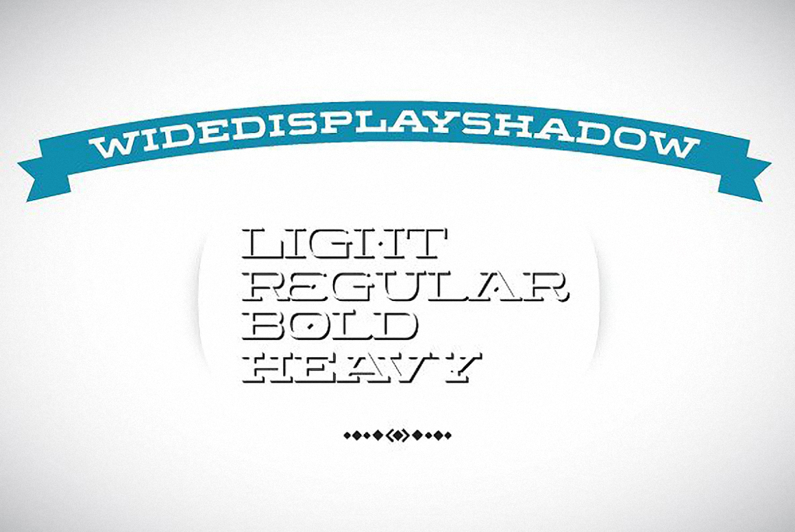 Ejemplo de fuente Wide Display Light Shadow