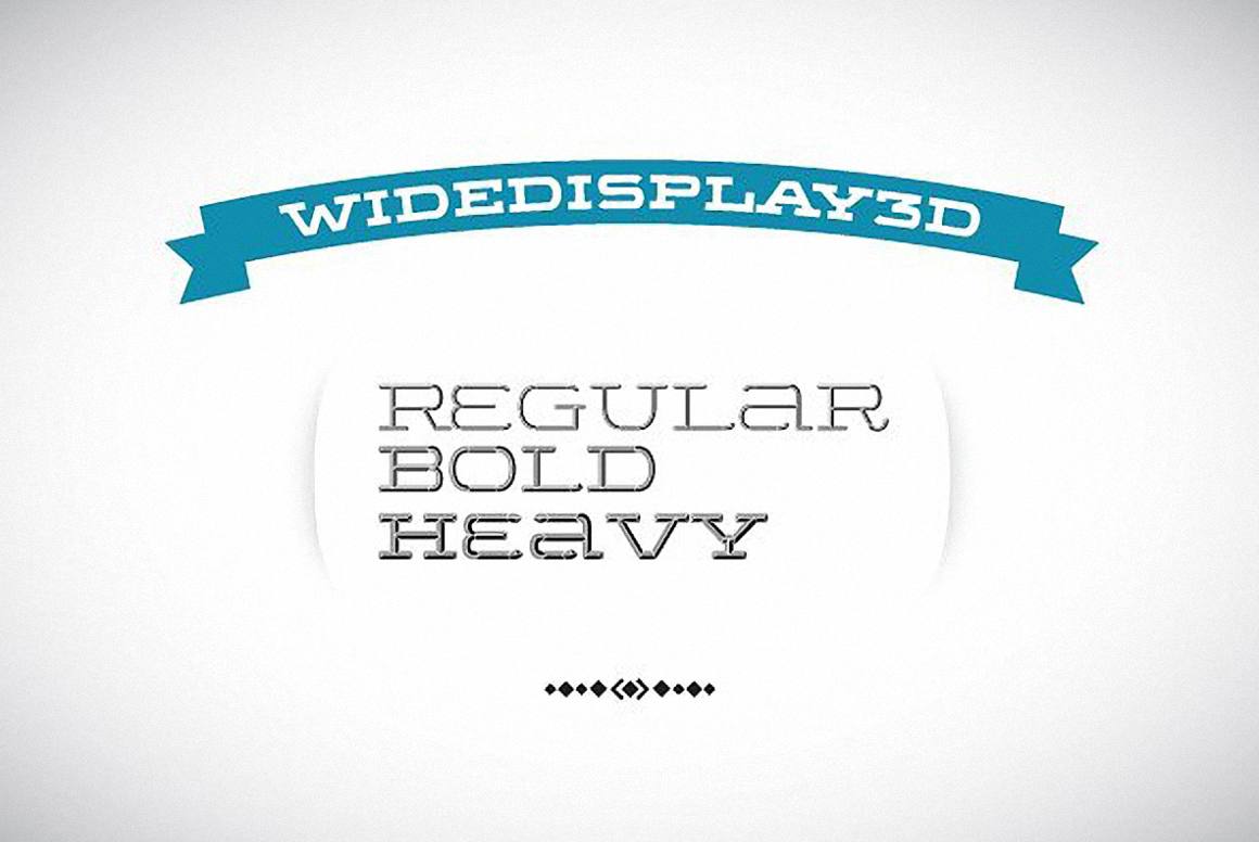 Ejemplo de fuente Wide Display Regular 3D Up