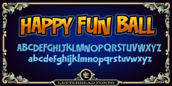 Ejemplo de fuente LHF Happy Fun Ball