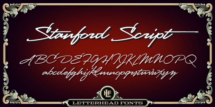 Ejemplo de fuente LHF Stanford Script Regular