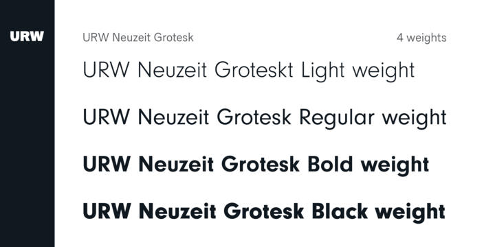 Ejemplo de fuente Neuzeit Grotesk Condensed Black