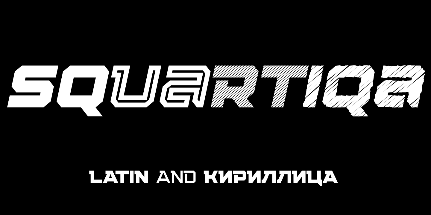 Ejemplo de fuente Squartiqa 4F Ultra Light Italic