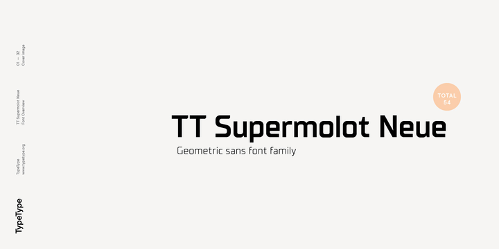 Ejemplo de fuente TT Supermolot Neue Expanded Extra Light Italic