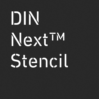 Ejemplo de fuente DIN Next Stencil Bold