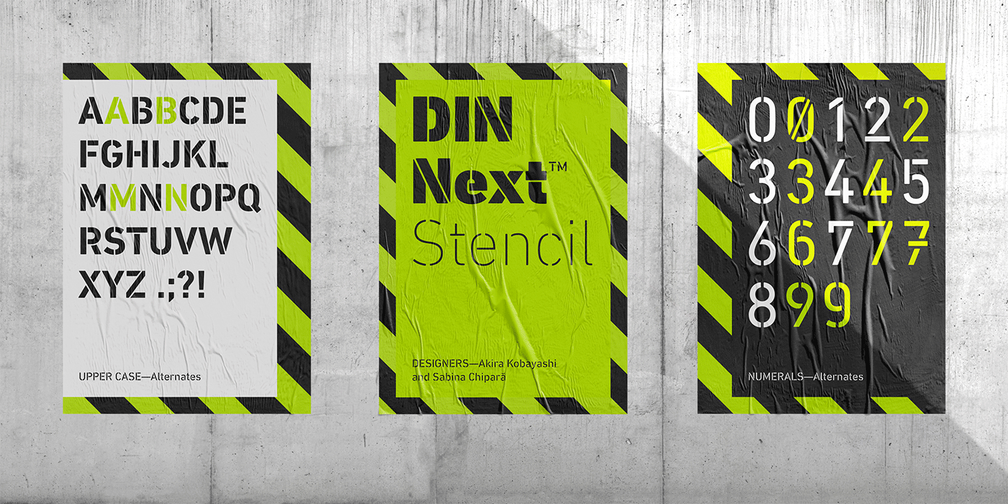 Ejemplo de fuente DIN Next Stencil Bold